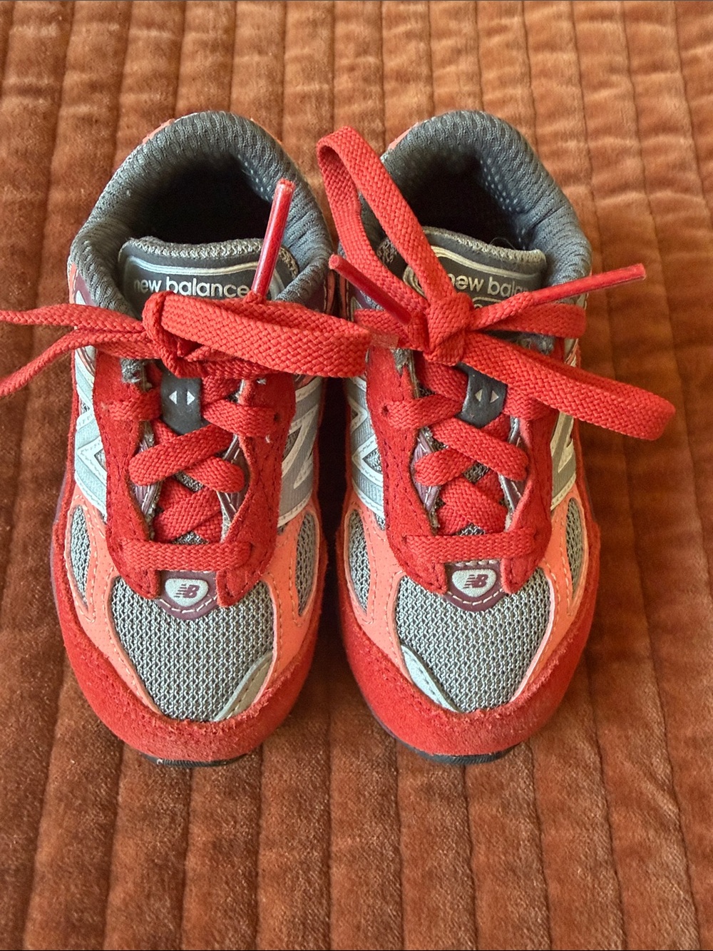 NEW BALANCE Toddler 990v6 Sneakers in Red Alert with Flare